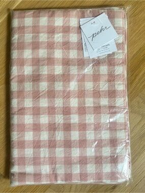 Pehr Pink Gingham Nursery Pillow Cover - Soft Pink & White